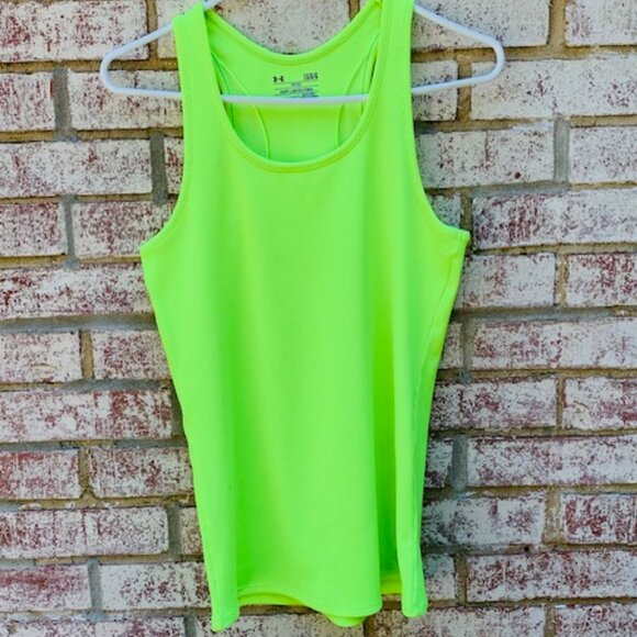 Under Armour Women's Victory Tank Top - Chartreuse Size Large Running UA - Picture 1 of 7